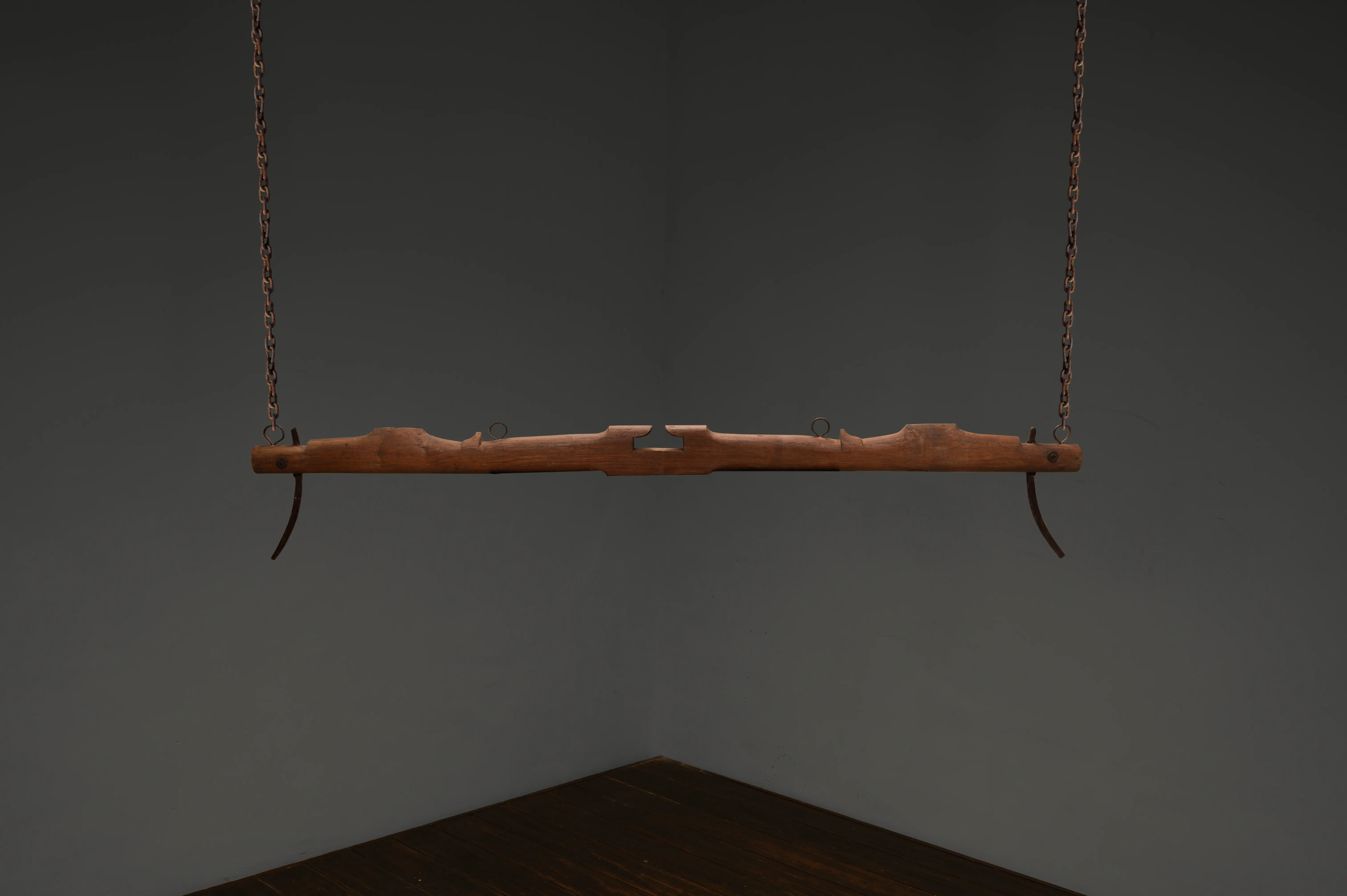 Antique Wooden Yoke with Iron Fittings