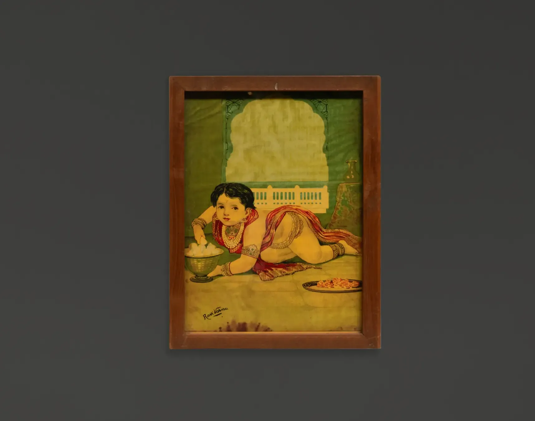 Bal Krishna  Raja Ravi Verma Lithograph