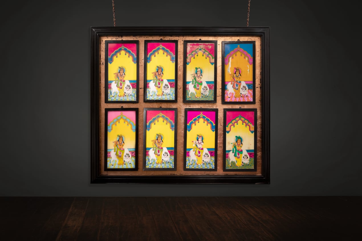 reverse glass Krishna paintings