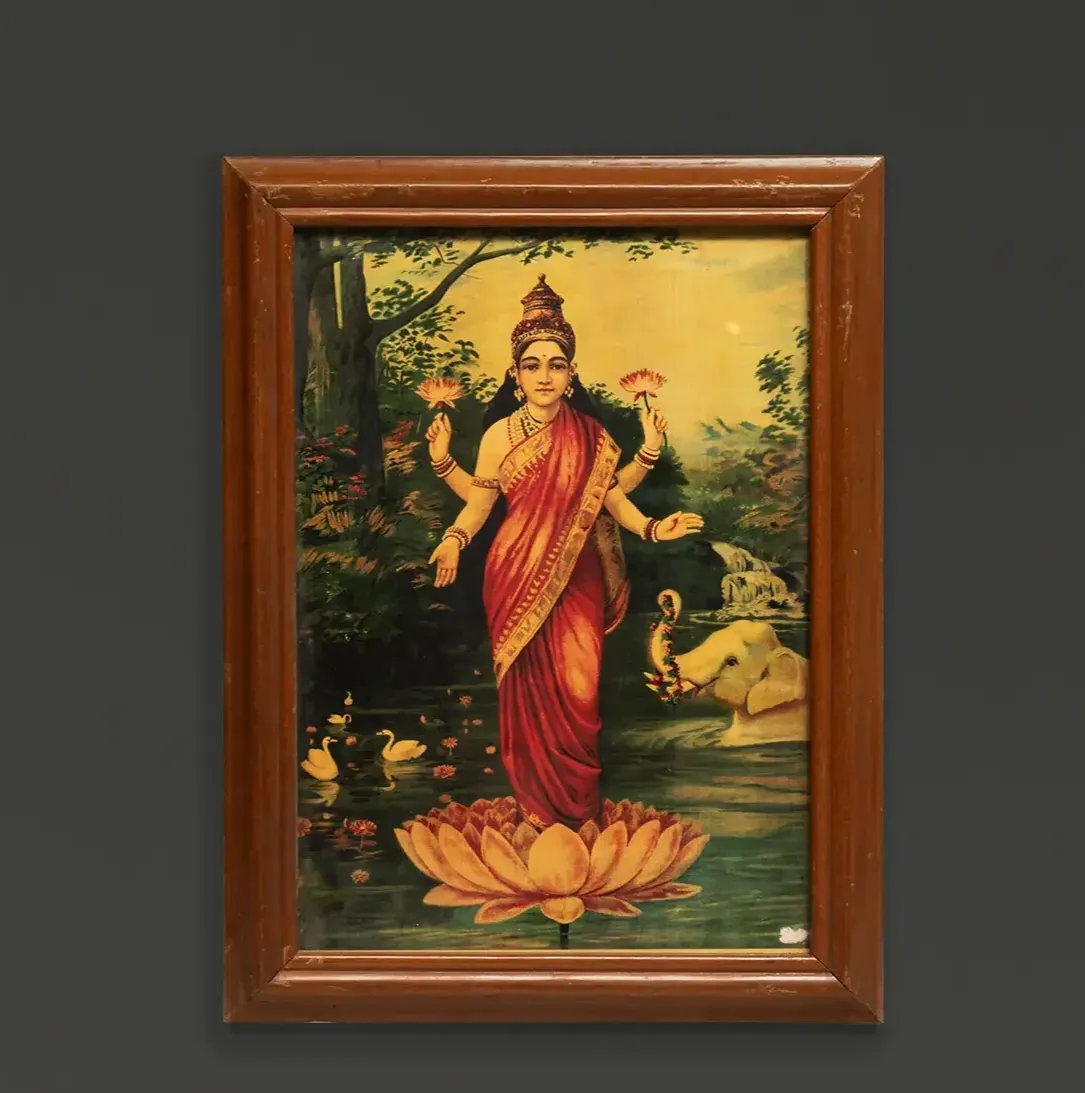 Lakshmi : Raja Ravi Verma Lithograph