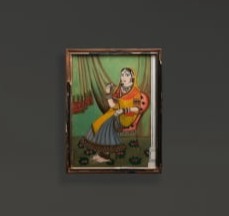 REVERSE GLASS PAINTING OF NOBLEWOMAN