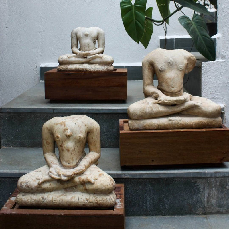 Stone Remnants of Jain Idols (set of 3)