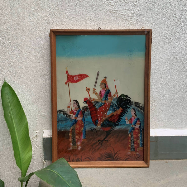 Reverse Glass Painting of a Procession