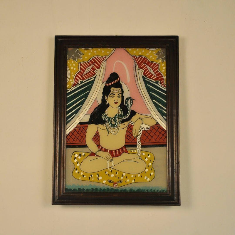 Reverse Glass Painting of Lord Shiva