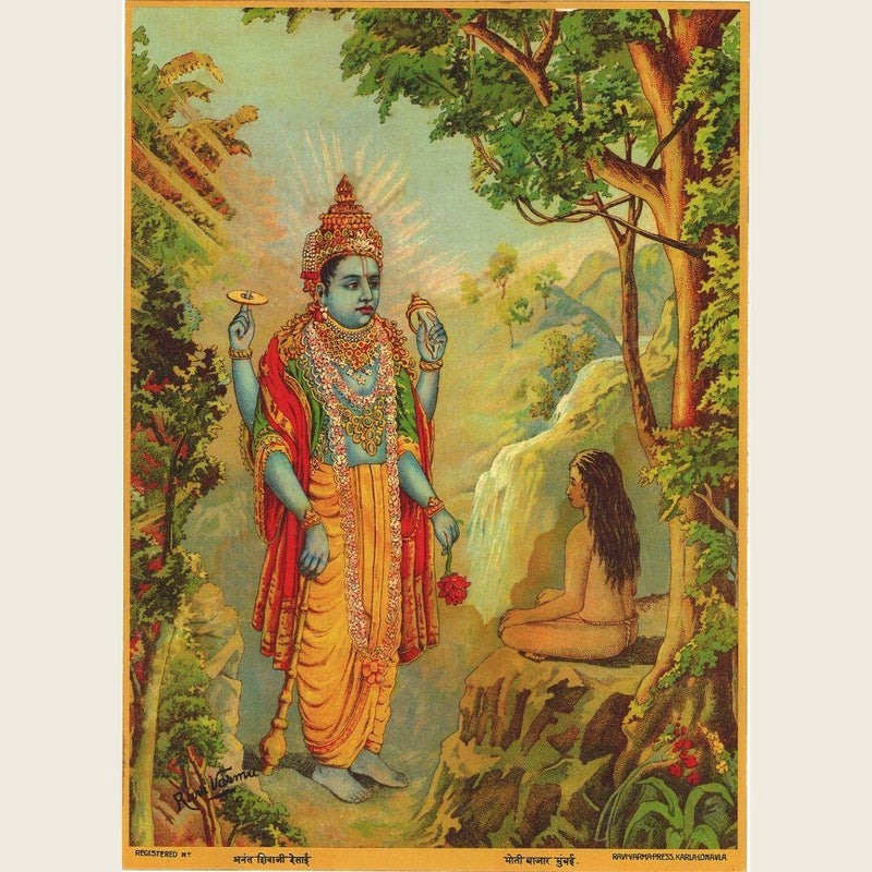 Dhruv Narayana : Raja Ravi Verma Lithograph