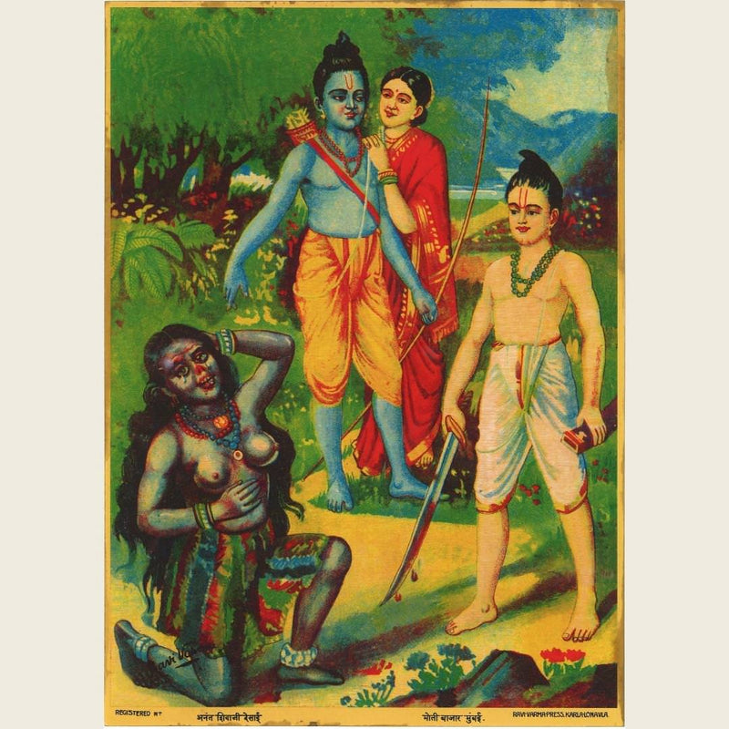 Shroopnakha : Raja Ravi Verma Lithograph